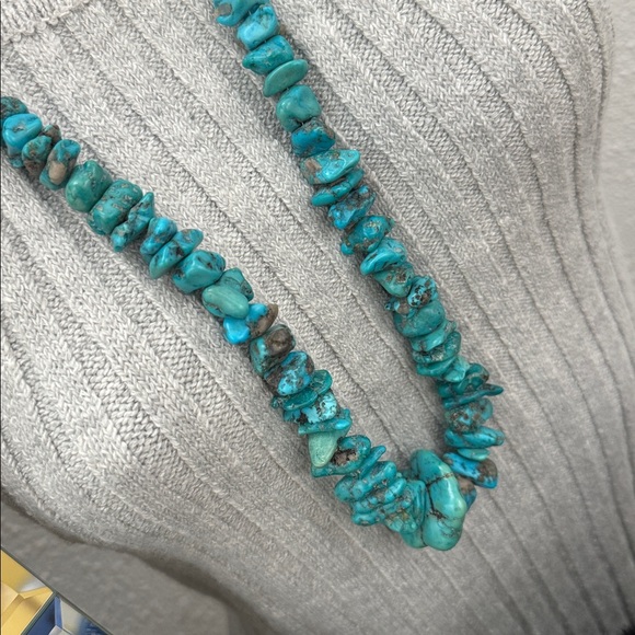 🤩Vintage OLD PAWN NATIVE AMERICAN INDIAN NUGGET TURQUOISE NECKLACE NAVAJO PEARL - Picture 13 of 16